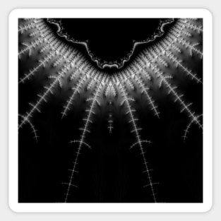 Monochrome Fractal Lightning (mirrored) Sticker